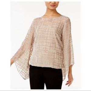 Alfani sheer velvet burnout angel sleeve cami top